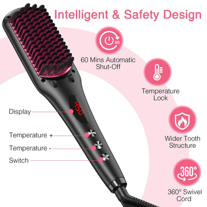 Enhanced Ceramic Hair Straightener Brush