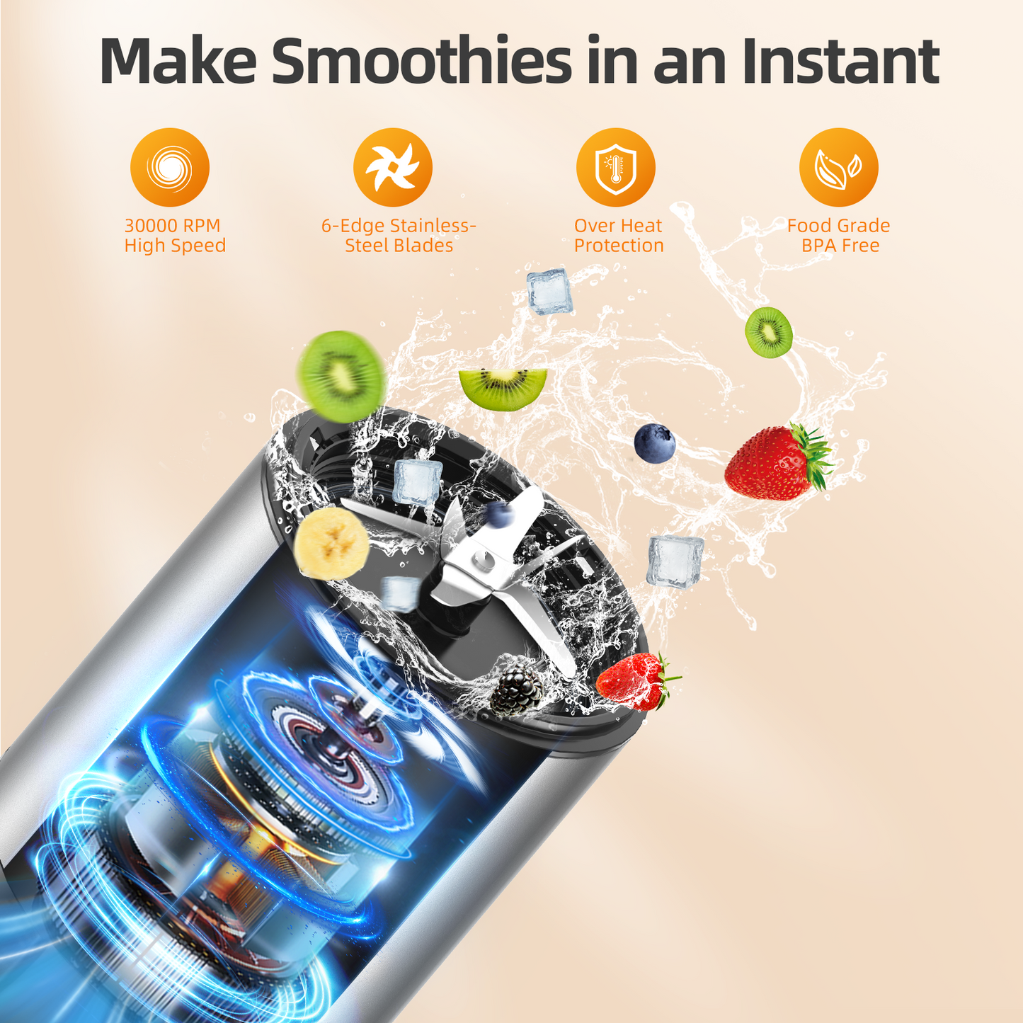 1300W Portable Smoothie Blender