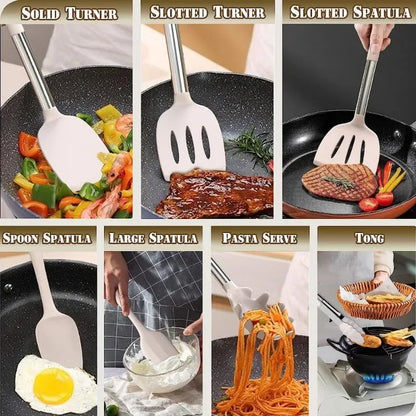 Silicone Kitchen Cooking Utensil Set