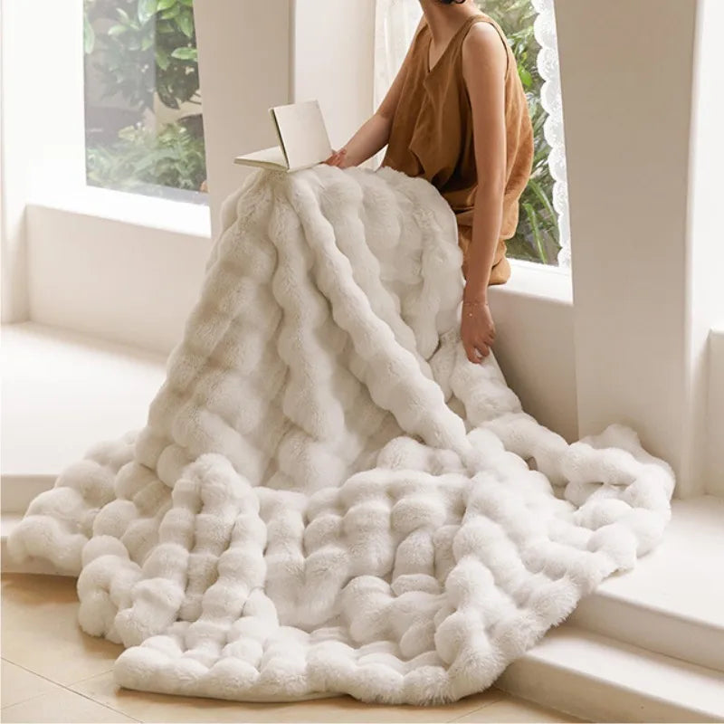 Fluffy Bubble Shaped Throw Blankets