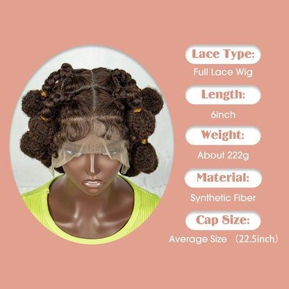 Full Lace Short Bantu Braided Wig