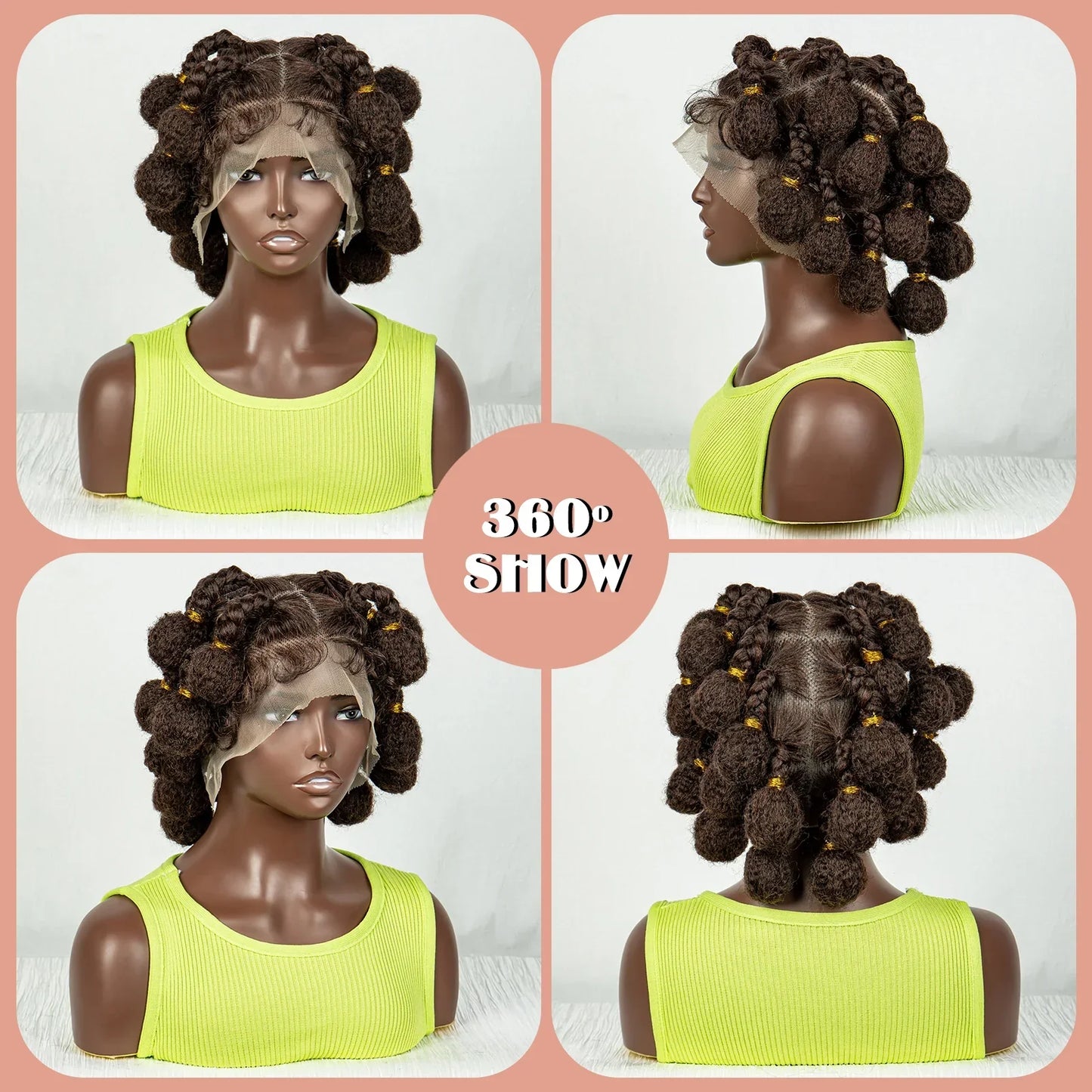 Full Lace Short Bantu Braided Wig