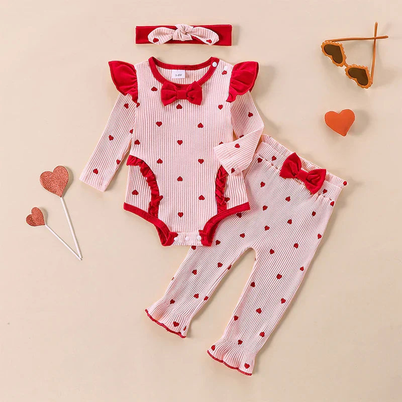 Baby Girl Romper 3 Piece Set