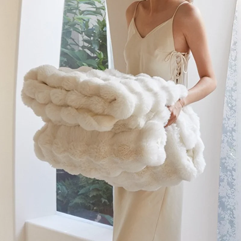 Fluffy Bubble Shaped Throw Blankets