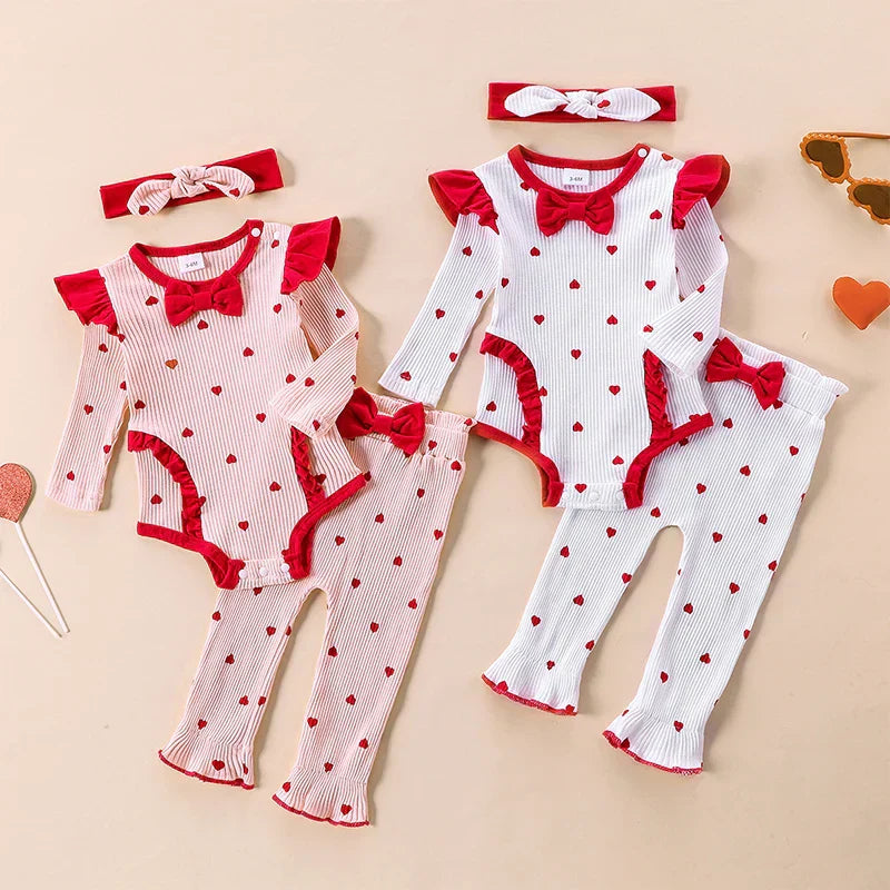 Baby Girl Romper 3 Piece Set