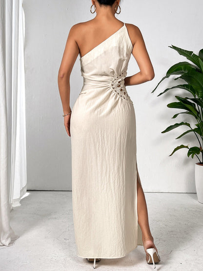 Slit One Shoulder  Maxi Dress