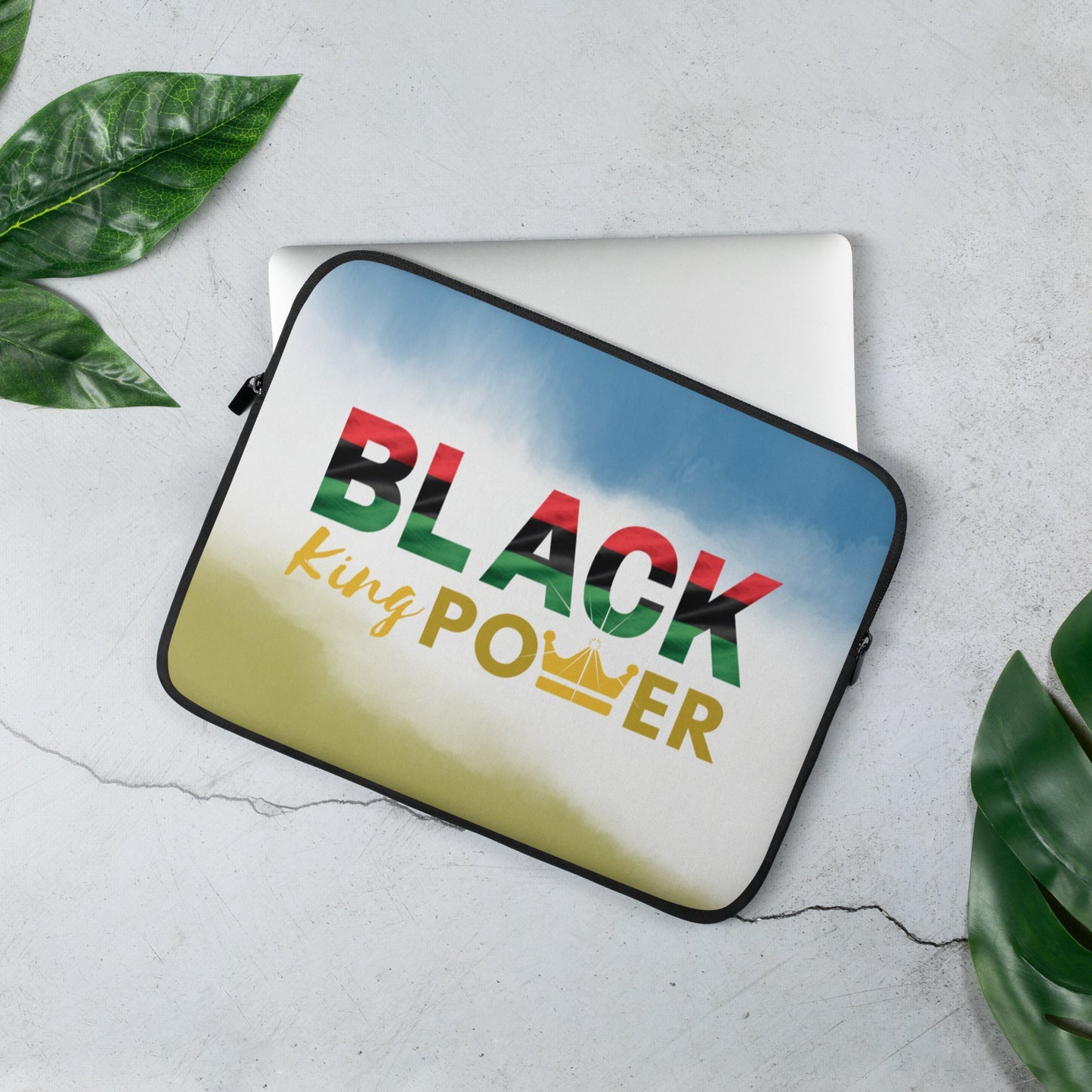 Black King Power Laptop Sleeve